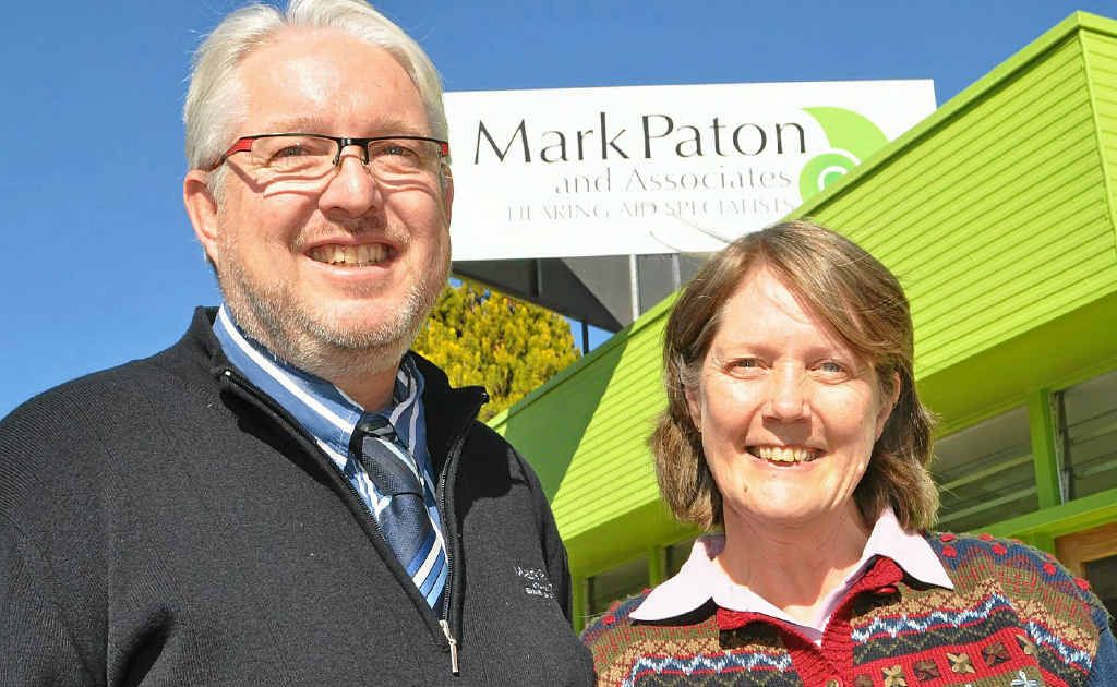 Mark Paton of Mark Paton and Associates Hearing Aid Specialists gave Pru Schmidt a free digital hearing aid as part of Hearing Awareness Week.